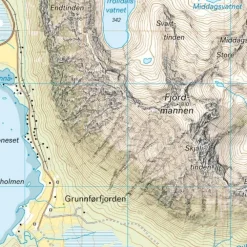 Austvågøya Svolvær Calazo Høyfjellskart 1:30 000 Lofoten