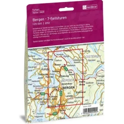 Bergen 7-fjellsturen Nordeca Turkart 1:25 000 2429