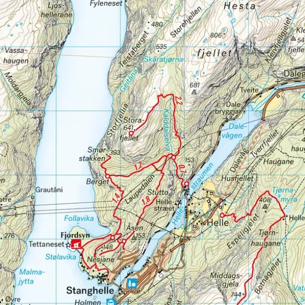 Bergsdalen Voss Calazo Turkart 1:50 000
