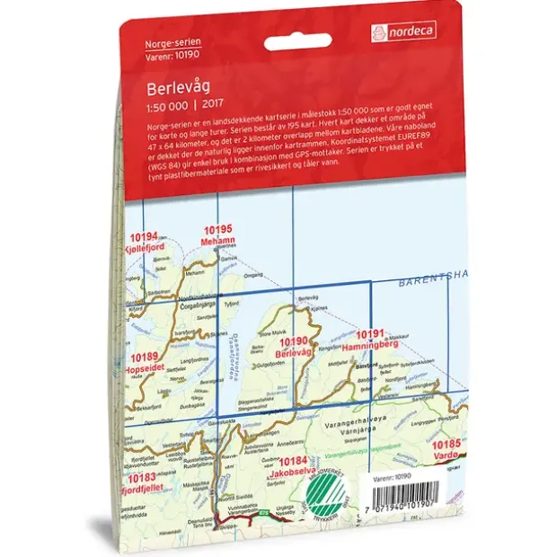 Berlevåg Nordeca Norge 1:50 000 10190