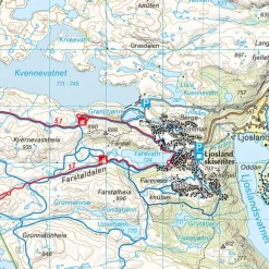 Bjerkreimsheiene Setesdal Vesthei sør Calazo Turkart 1:50 000