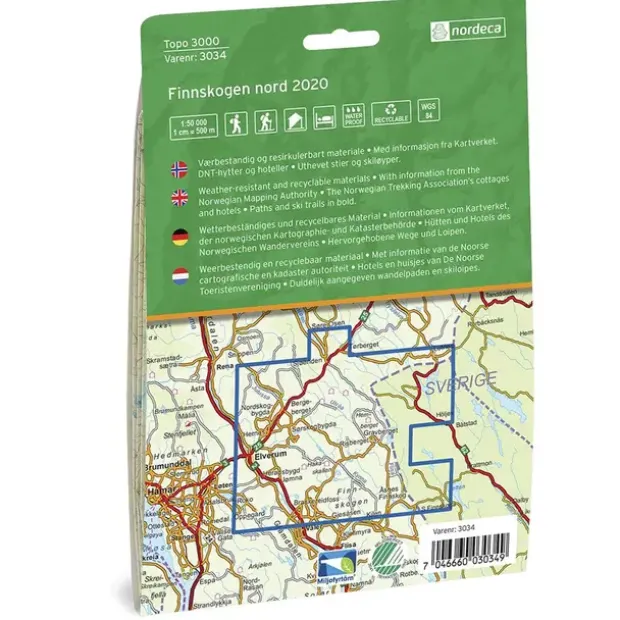 Finnskogen Nord Nordeca Topo 1:50 000 3034