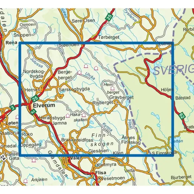 Finnskogen Nord Nordeca Topo 1:50 000 3034