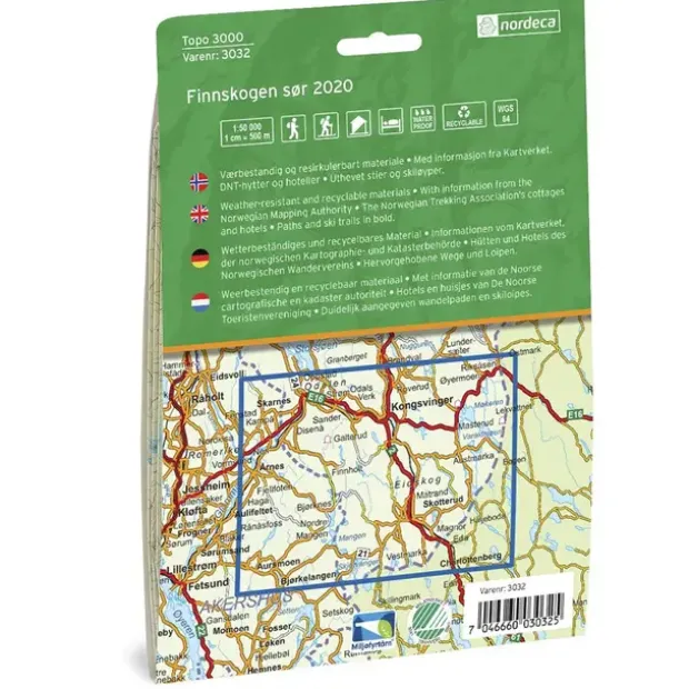 Finnskogen Sør Nordeca Topo 1:50 000 3032