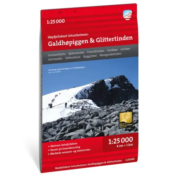 Galdhøpiggen Glittertinden Calazo Høyfjellskart 1:25 000 Jotunheime