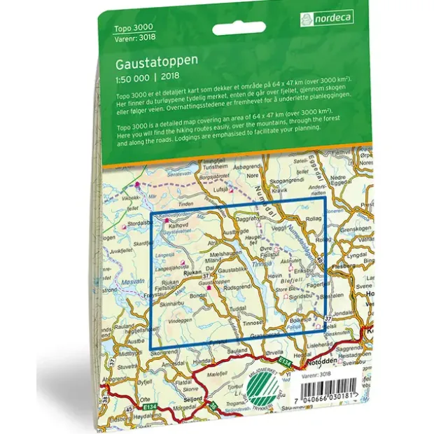 Gaustatoppen Nordeca Topo 1:50 000 3018