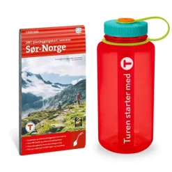 Gavepakke God tur DNT Gavepakke kart Sør-Norge og flaske