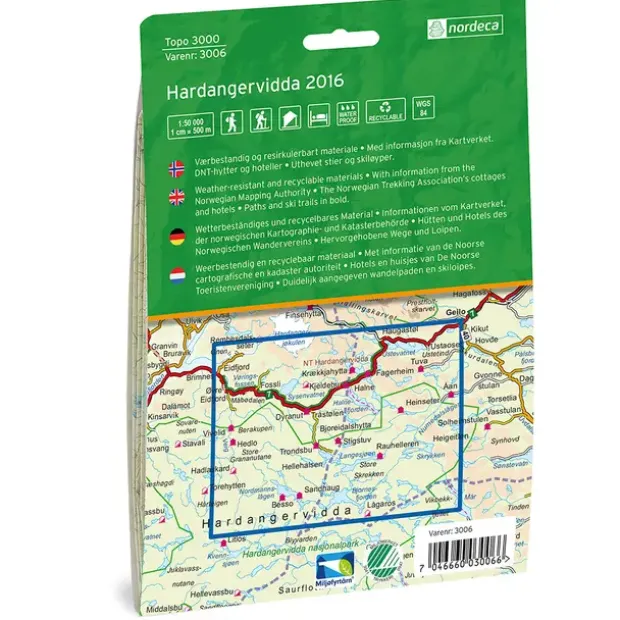 Hardangervidda Nordeca Topo 1:50 000 3006