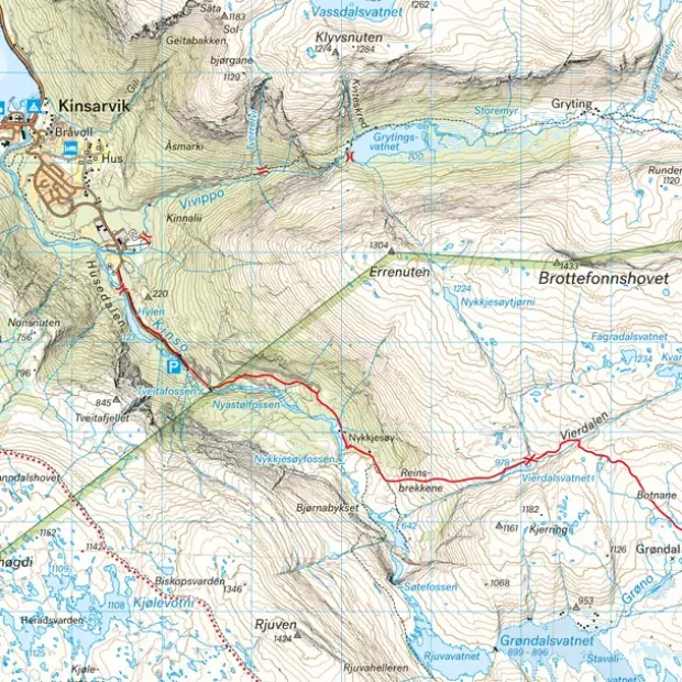Hardangervidda vest Trolltunga Folgefonn Calazo Turkart 1:50 000