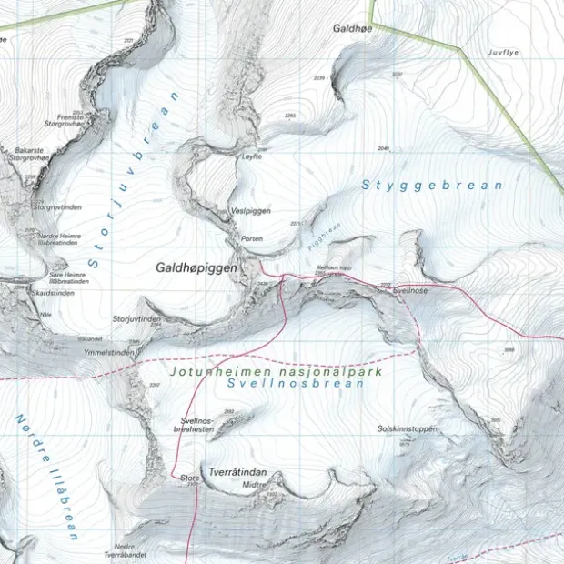 Høgruta Calazo Høyfjellskart 1:25 000 Jotunheime