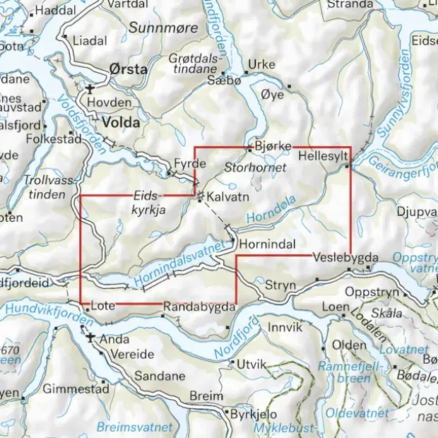 Hornindal Calazo Høyfjellskart 1:25 000