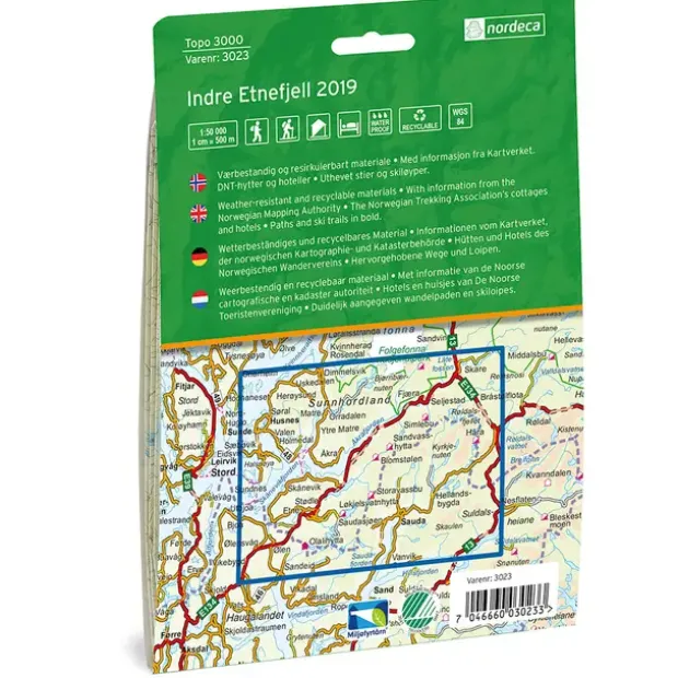 Indre Etnefjell Nordeca Topo 1:50 000 3023