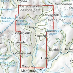 Jostedalen Calazo Høyfjellskart 1:25 000