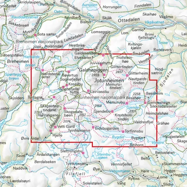 Jotunheimen Calazo Turkart 1:50 000 Jotunheimen