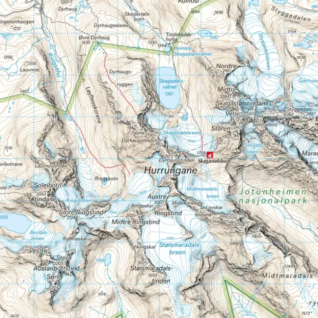 Jotunheimen Calazo Turkart 1:50 000 Jotunheimen