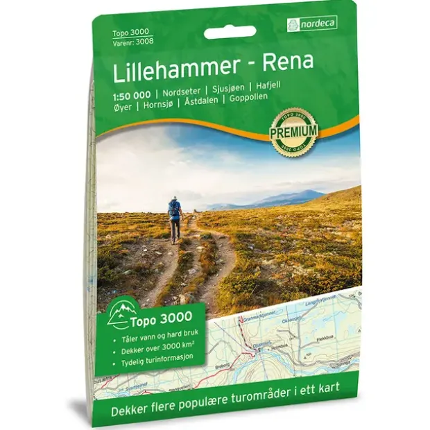 Lillehammer-Rena Nordeca Topo 1:50 000 3008