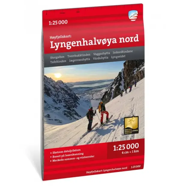 Lyngenhalvøya nord Calazo Høyfjellskart 1:25 000