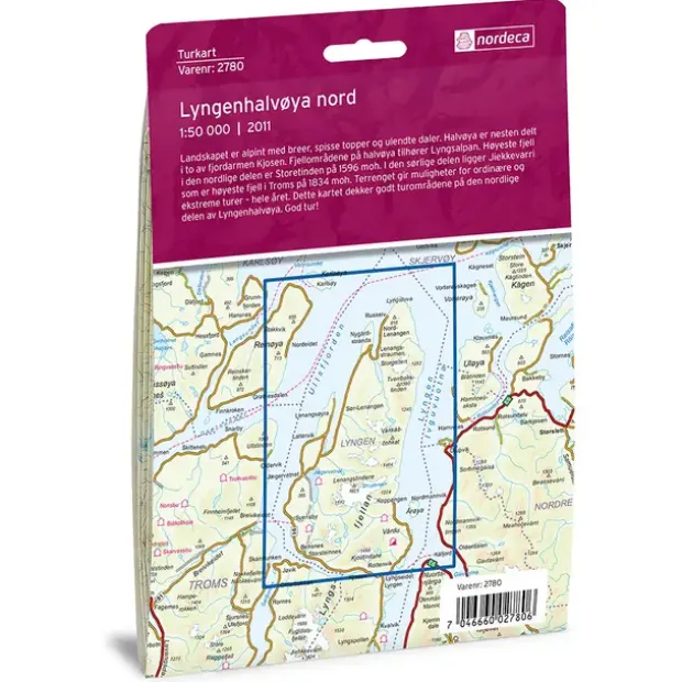 Lyngenhalvøya nord Nordeca Turkart 1:50 000 2780