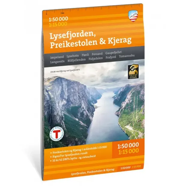 Lysefjorden Preikestolen Kjerag Calazo Turkart 1:50 000
