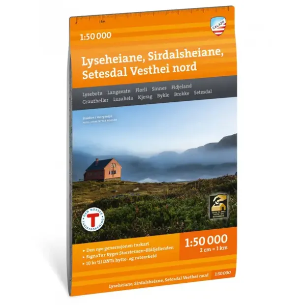 Lyseheiane Sirdalsheiane Setesdal Vesthe Calazo Turkart 1:50 000
