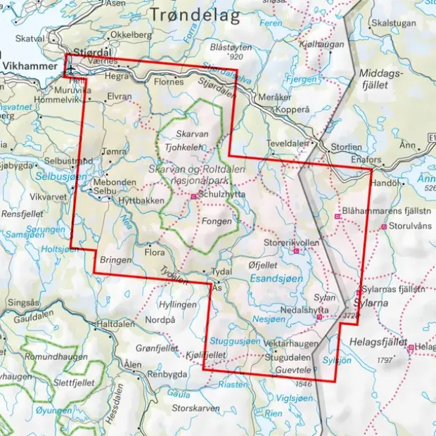 Norge på tvers Calazo Turkart 1:50 000