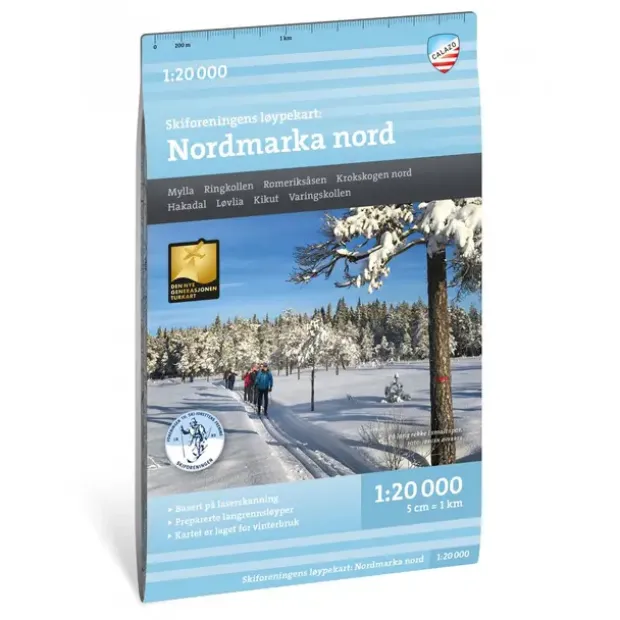 Oslo Nordmarka nord Calazo Løypekart 1:20 000