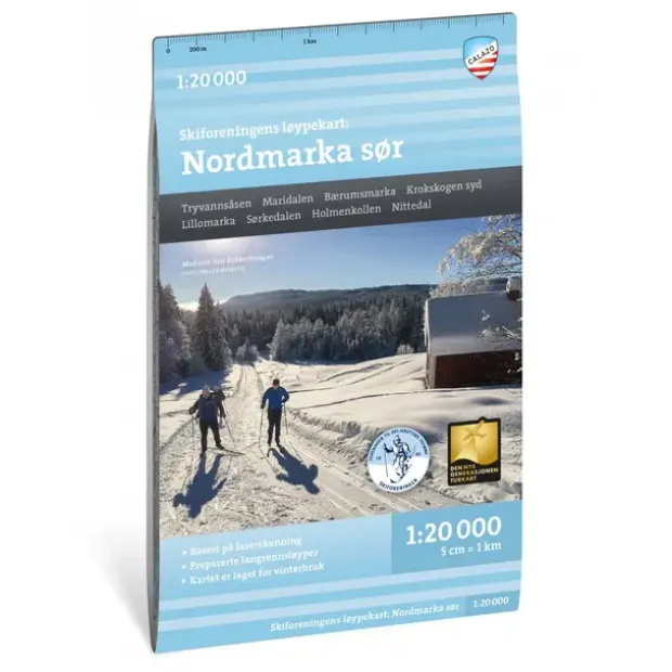 Oslo Nordmarka sør Calazo Løypekart 1:20 000
