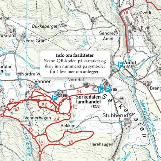 Oslo Nordmarka sør Calazo Løypekart 1:20 000
