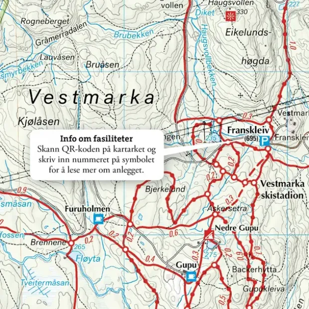 Oslo Vestmarka Calazo Løypekart 1:20 000