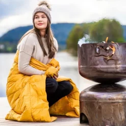 Pledd i dun Norsk Dun OutAbout Yellow