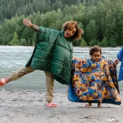 Poncho til barn 5–10 år Thermarest Honcho Poncho Kids GreenPrint