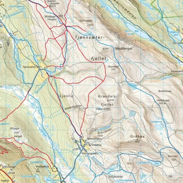 Ringebu Venabygdsfjellet Calazo Turkart 1:50 000