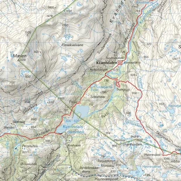Røldal Haukeli Calazo Turkart 1:50 000