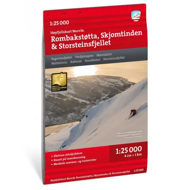 Rombakstøtta Skjomtinden Storsteisfjelle Calazo Høyfjellskart 1:25 000 Narvik