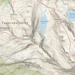 Rombakstøtta Skjomtinden Storsteisfjelle Calazo Høyfjellskart 1:25 000 Narvik
