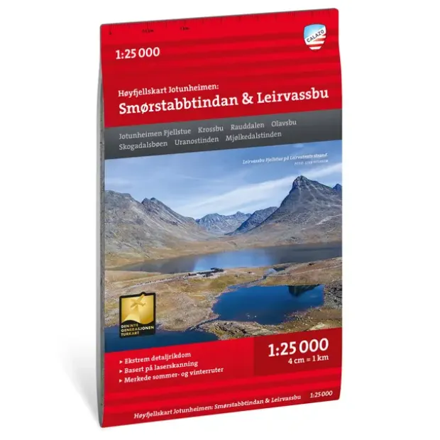 Smørstabbstindan Leirvassbu Calazo Høyfjellskart 1:25 000 Jotunheime