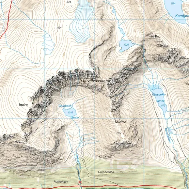 Snota Trekanten Calazo Høyfjellskart 1:25 000 Trollheime