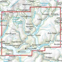 Sogndal Årdal Calazo Turkart 1:50 000