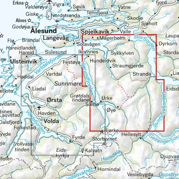 Stranda Slogen Calazo Høyfjellskart 1:30 000 Sunnmøre