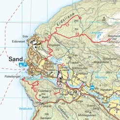 Suldalsheiane Bykleheiane Hovden Calazo Turkart 1:50 000