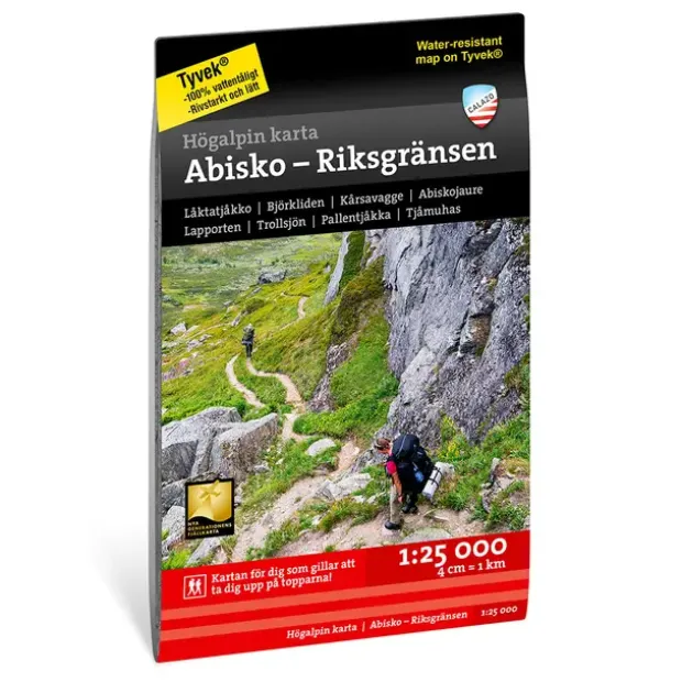 Sverige: Abisko–Riksgränsen Calazo Høyfjellskart 1:25 000