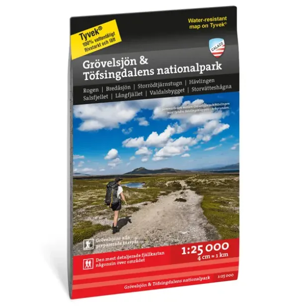Sverige: Grövelsjön Töfsingdalens nation Calazo Høyfjellskart 1:25 000