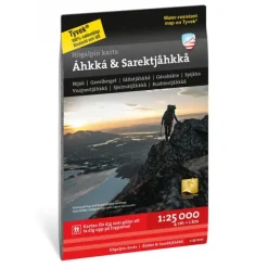 Sverige: Áhkká Sarektjåkkå Calazo Høyfjellskart 1:25 000