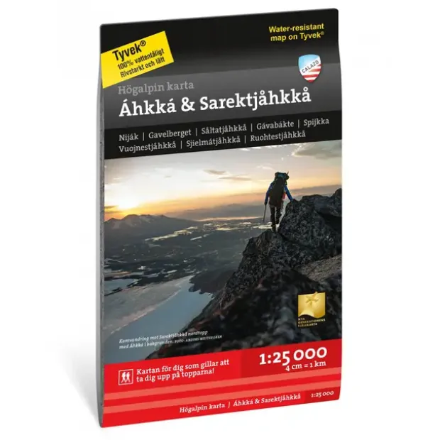 Sverige: Áhkká Sarektjåkkå Calazo Høyfjellskart 1:25 000
