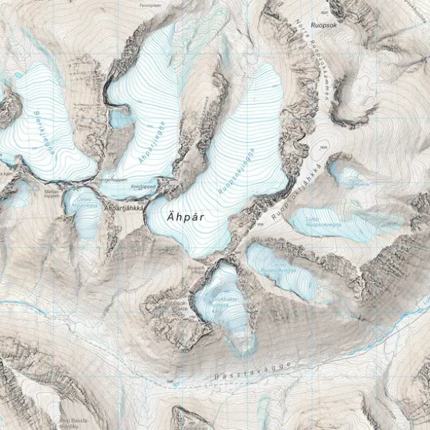 Sverige: Ähpar Rapadalen Calazo Høyfjellskart 1:25 000
