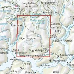 Togga Frudalshesten Calazo Høyfjellskart 1:25 000 Sogndal