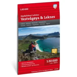Vestvågøya Leknes Calazo Høyfjellskart 1:30 000 Lofoten