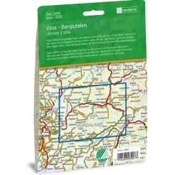 Voss-Bergsdalen Nordeca Topo 1:50 000 3007